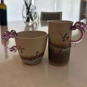 Yingge Ceramic Butterfly Japonese Tea pair